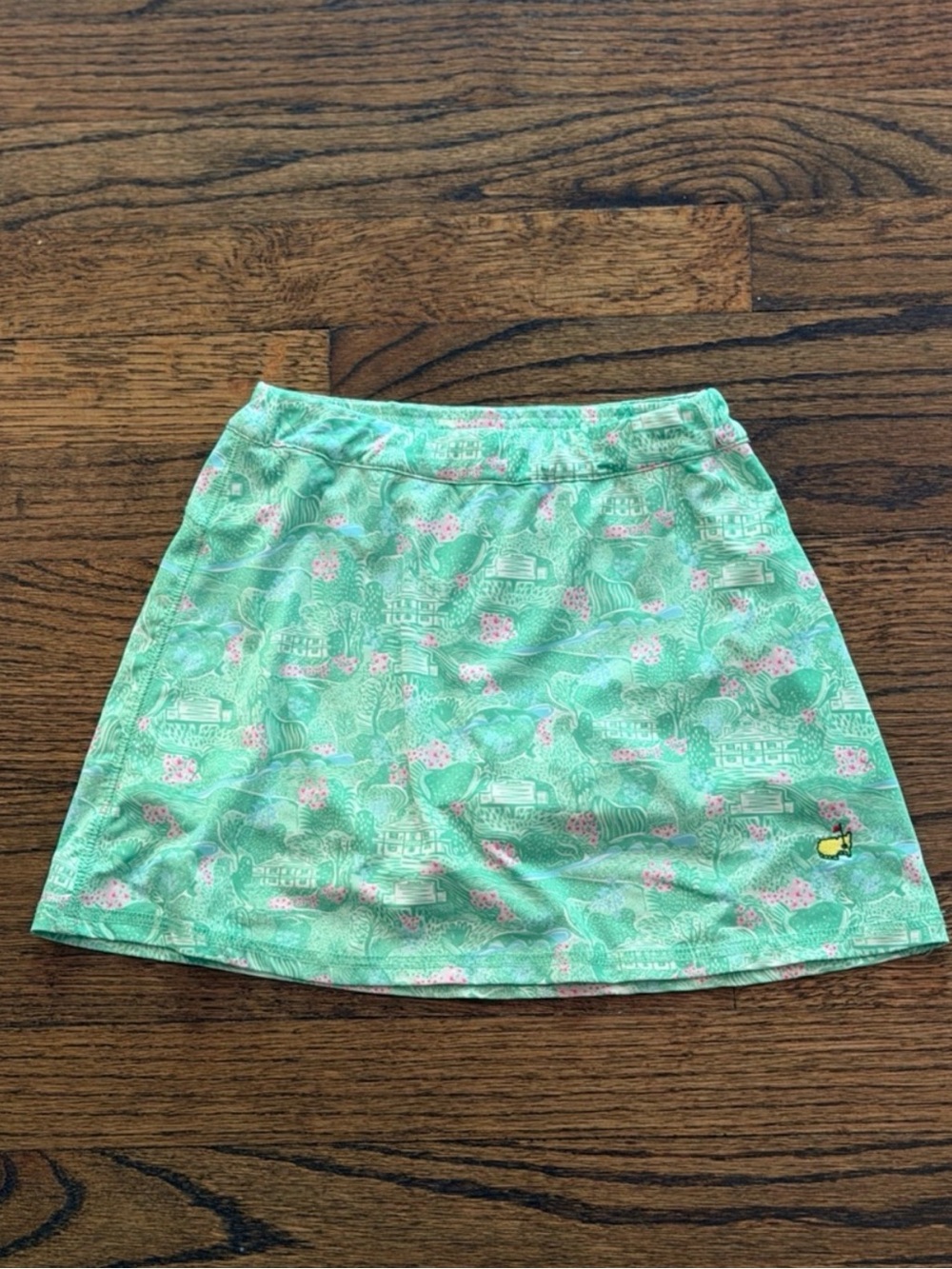 Rare Masters Mint Green Patterned Skort with Tiny Pink Accents